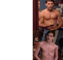 Peter parker buff and weak Meme Template