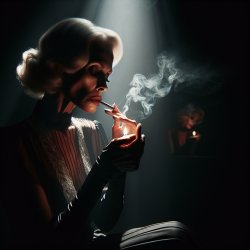 lady smoking cigarette in the dark room Meme Template