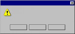 Windows 95 error message three buttons Meme Template