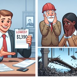 Un cliente feliz mostrando el presupuesto más bajo para una obra Meme Template