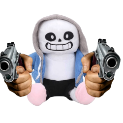 Sans plush gun Meme Template