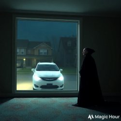 Chrysler Pacifica outside Voldemort's window Meme Template