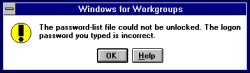 Windows 3.x password warning Meme Template