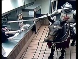 Knight at fast food Meme Template