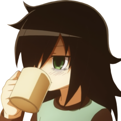 Tomoko coffee (transparent) Meme Template