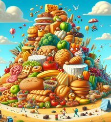 Montaña de comida Meme Template