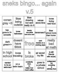 snek bingo 5 Meme Template