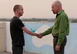 Handshake between Walter White (Heisenberg) and Jesse Pinkman Meme Template