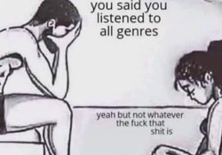 You said you listened to all genres Meme Template