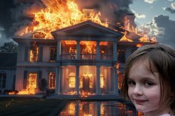 Disaster Girl Mansion Burning Meme Template