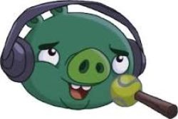 angry birds pig wearing headphones Meme Template