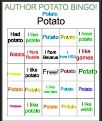 Potato bingo Meme Template