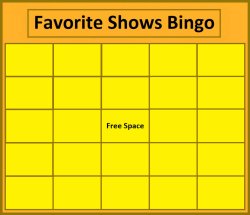 favorite shows bingo Meme Template