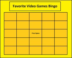 favorite video games bingo Meme Template