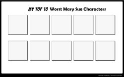 top 10 worst mary sues characters Meme Template