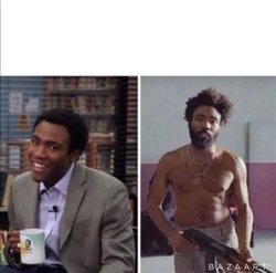 Donald Glover Before and After Meme Template