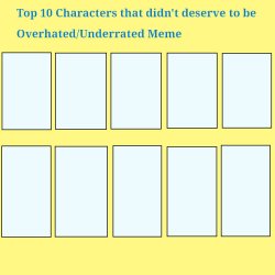 10 characters that didn't deserve to be overhated/underrated Meme Template