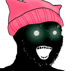 Soyjak with pink beanie Meme Template