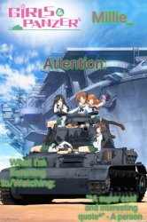 Millie's Girls und Panzer announcement template Meme Template