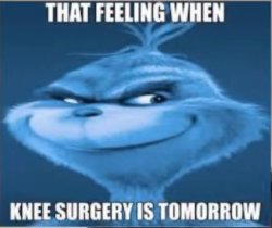 That feeling when knee surgery tomorrow Meme Template