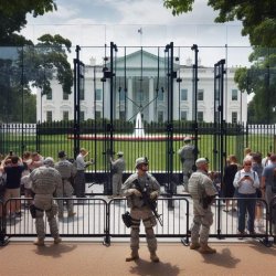 White House under guard Meme Template