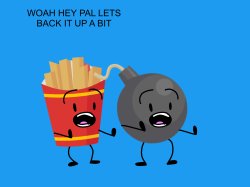 shocked fries and bomby bfb Meme Template