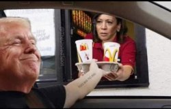 Hobama at McDonalds with Trump Meme Template