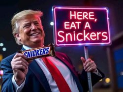 Trump eat a snickers Meme Template