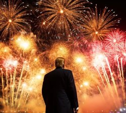 Trump fire works Meme Template