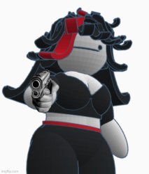 Claire pointing gun Meme Template