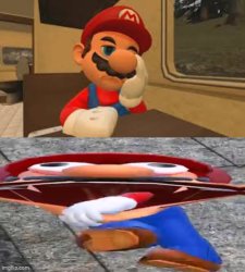 impatient mario Meme Template