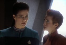 Jadzia Dax And Kira Talking Meme Template
