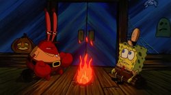 spongebob and mr krabs campfire Meme Template