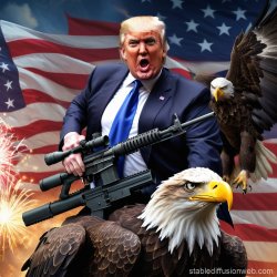 Trump with eagle rifle Meme Template