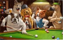 Dogs Shooting Pool Meme Template