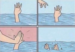 Hand out of the water Meme Template