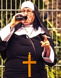 Catholic nun drinks and smokes 1 Meme Template