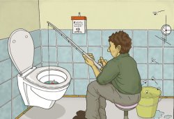 Fishing in the toilet Meme Template