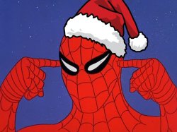 spiderman Santa hat Meme Template