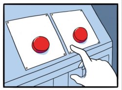 A third button Meme Template