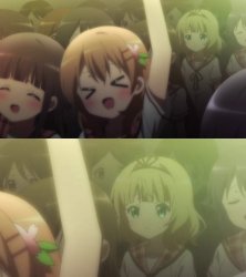 Syaro sees Cocoa and Chiya together Meme Template