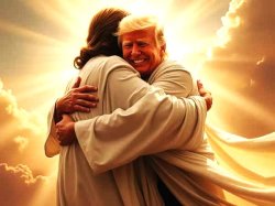 Trump hugs Jesus Meme Template