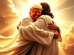 Trump hugs Jesus Meme Template