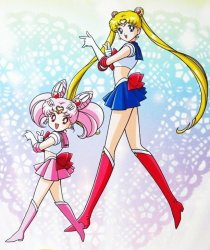 Sailor Moon and Sailor Chibi Moon Belly Meme Template