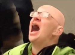 Bald screaming Wokester Meme Template