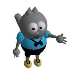 Manga the Cat 3D Render Meme Template