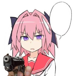 Astolfo gun speech bubble Meme Template