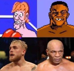 Jake Paul/Glass Joe vs Mike Tyson Meme Template