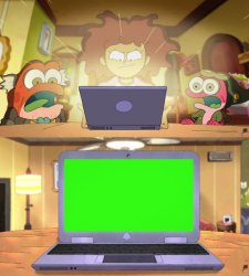 Amphibia Laptop Meme Template