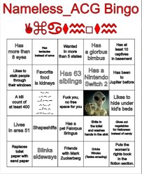 Mentally unstable bingo Meme Template